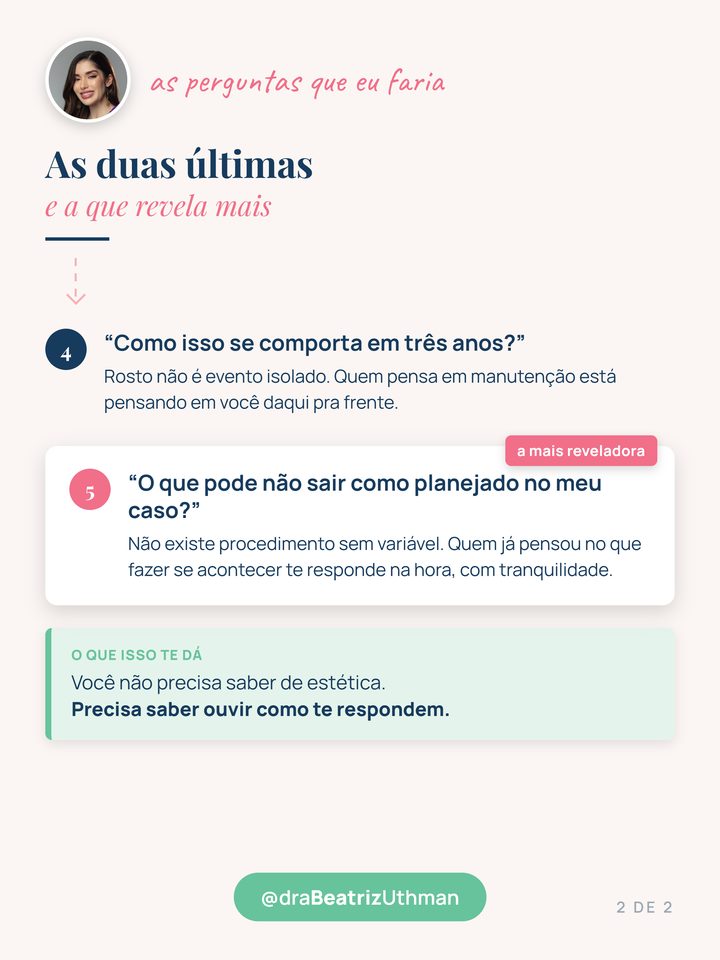 As duas últimas perguntas, com destaque para a mais reveladora